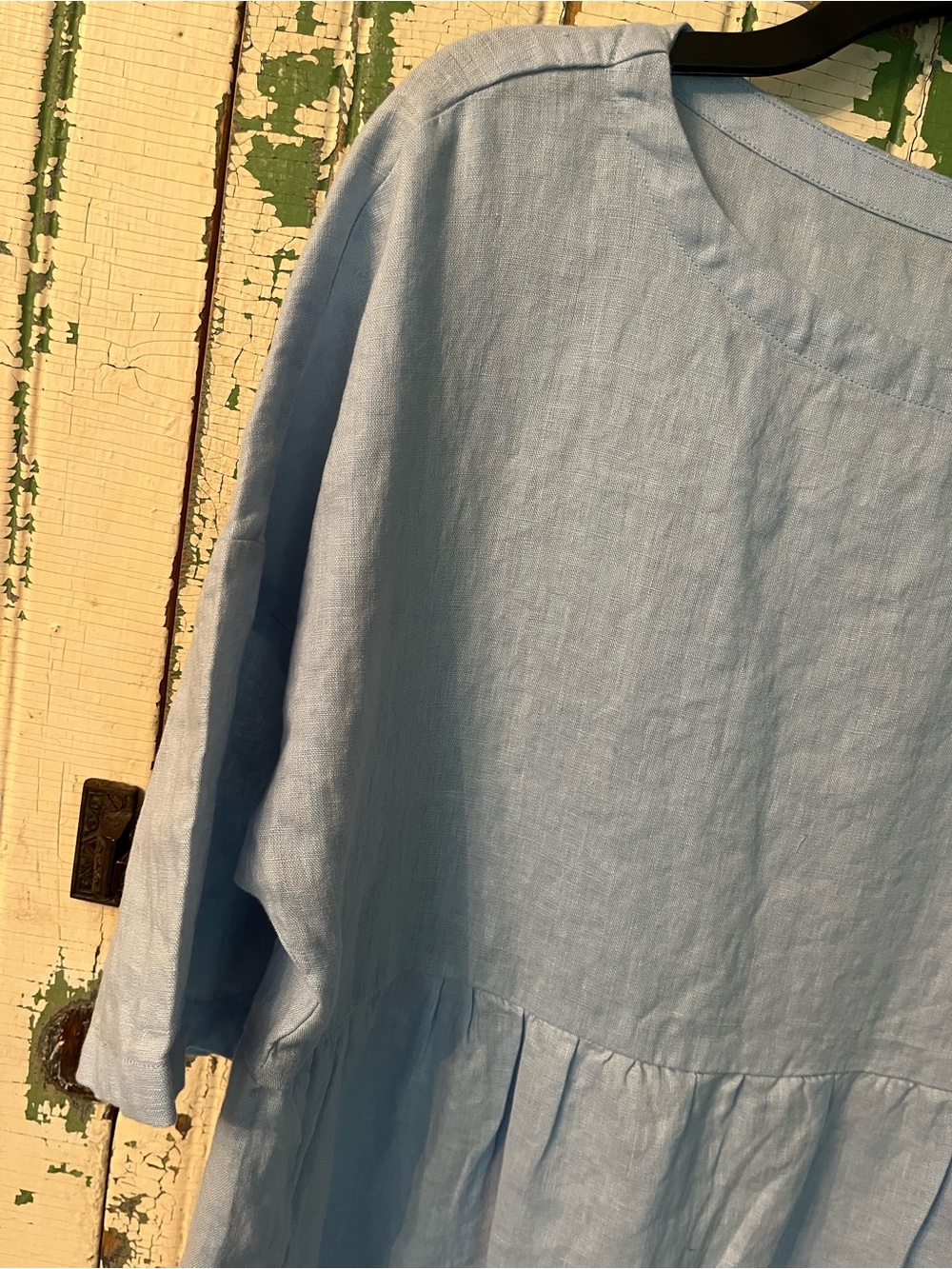 Lintico  Linen Dress Baby Blue Size Small - Picture 3 of 10